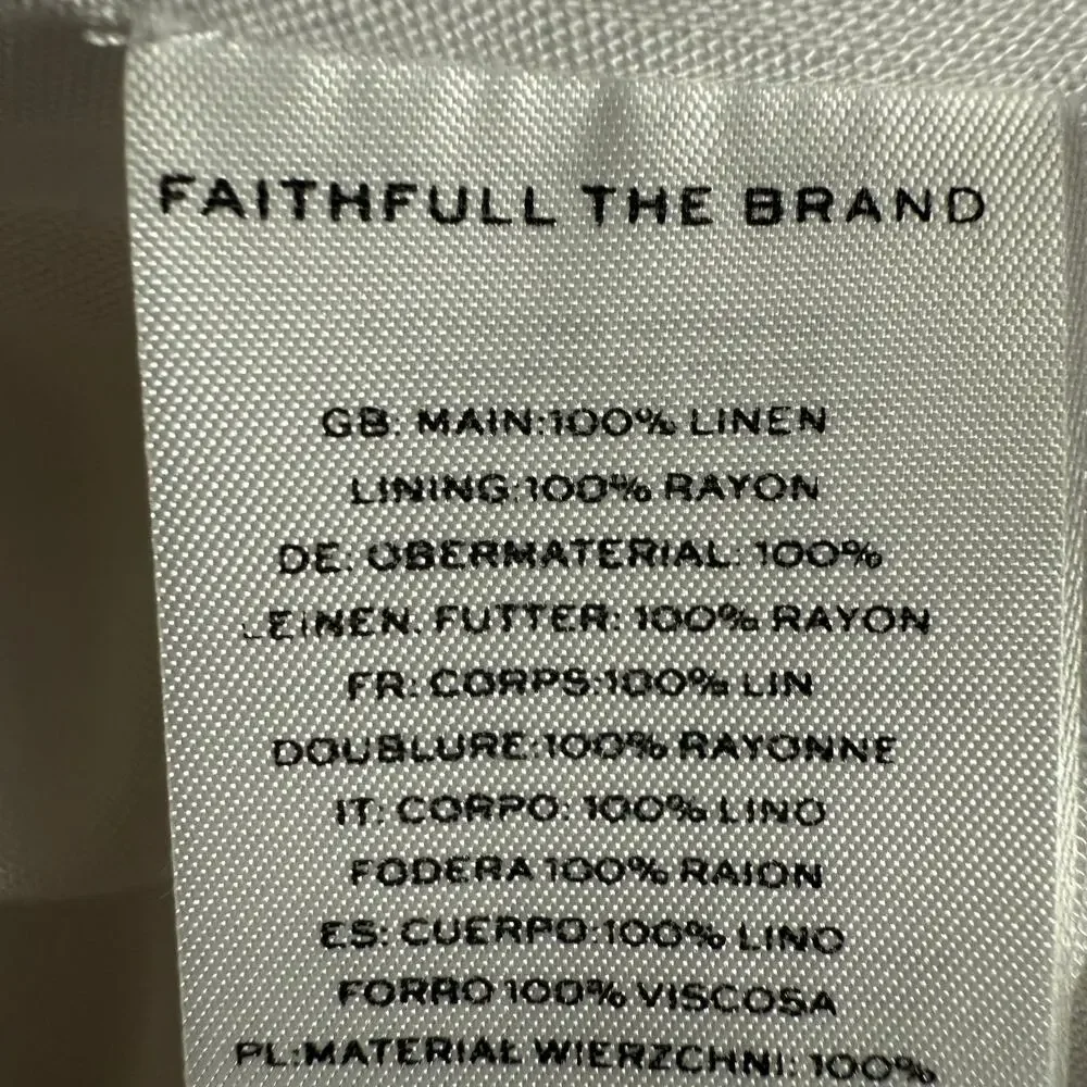 Faithfull The Brand Elodia Wrap Skirt 100% Linen 4 High Waist Side Tie-fastening - Picture 16 of 16